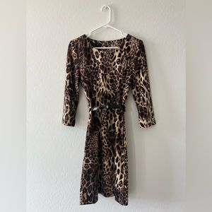 Leopard Print Dress w/ Belt